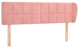 Čelo postele typu ušák růžová 147x23x78/88 cm samet