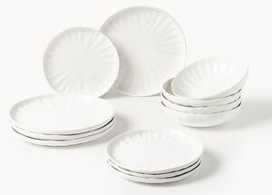 Sada porcelánového nádobí s reliéfem Sali, pro 4 osoby (12 dílů)