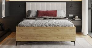 Postel SIERRA 120×200 s kovovým zdvižným roštem TRINITY Dub Craft - Bílá