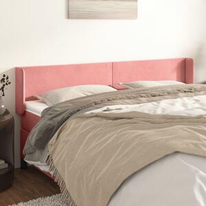 Čelo postele typu ušák růžová 163x16x78/88 cm samet