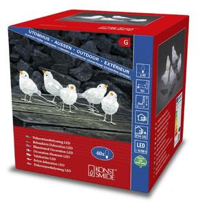Exihand Ptáčci 6144-203, 5 kusů, 40 bílých LED , výška 11,5 cm KONST