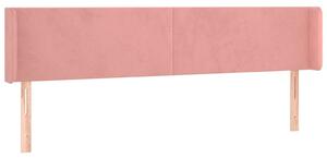 Čelo postele typu ušák růžová 163x16x78/88 cm samet