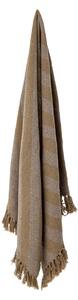 Bloomingville Přehoz na Postel z recyklované bavlny Katrín béžová hnědá 160 x 130 cm