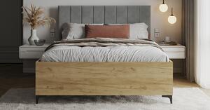 Postel SIERRA 120×200 s kovovým zdvižným roštem TRINITY Dub Craft - Šedá