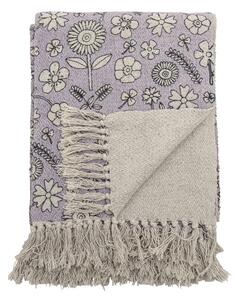 Bloomingville Přehoz z recyklované bavlny Salli Purple fialová 160 x 130 cm