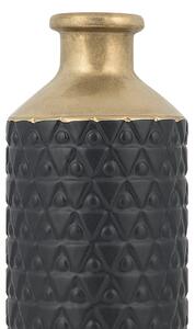 Kamenina Dekorativní váza 39 Černá Zlatá ARSIN