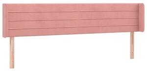 Čelo postele typu ušák růžová 203x16x78/88 cm samet