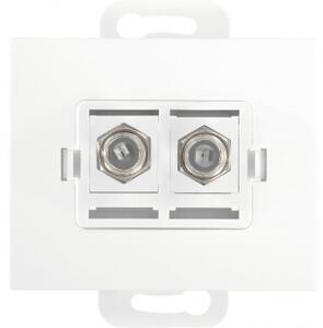 Abex Televizní dvojnásobná zásuvka - bílá TV/F/F-O2/BI