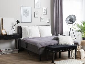 Čalouněná postel šedá elektricky polohovací 180x200 cm EARL