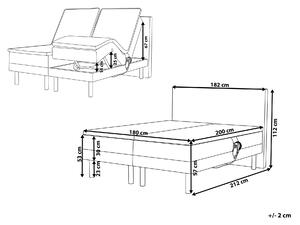 Čalouněná postel šedá elektricky polohovací 180x200 cm EARL