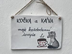 Kočičí cedulka - Kočka a káva