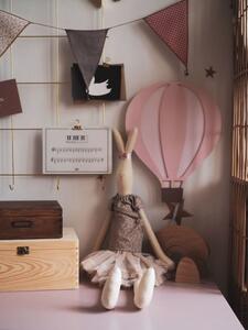 Dřevěná lampa létající balón - růžový