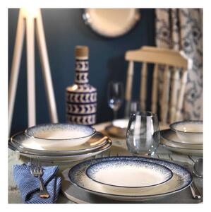 Jídelní sada 18 ks bílá/modrá/porcelán