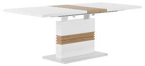 Jídelní stůl rozkládací bílá světlé dřevo 160/200x90 cm SANTANA