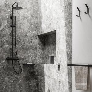 Zone Denmark, Dlouhý dvojitý kolejový koupelnový věšák na ručníky Rim Black | černá
