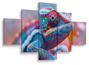 Obraz - Zbarvený chameleon (125x70 cm)
