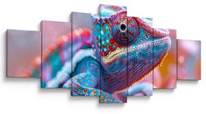 Obraz - Zbarvený chameleon (210x100 cm)