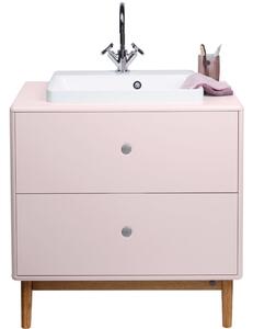 Růžová lakovaná umyvadlová skříňka Tom Tailor Color Bath 62 x 80 cm s umyvadlem