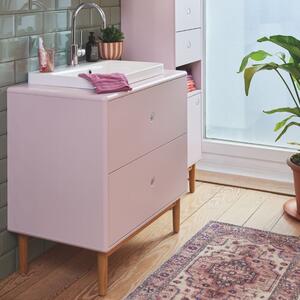 Růžová lakovaná umyvadlová skříňka Tom Tailor Color Bath 62 x 80 cm s umyvadlem