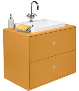 Hořčicově žlutá lakovaná umyvadlová skříňka Tom Tailor Color Bath 62 x 80 cm s umyvadlem