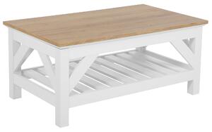 Konferenční stolek barva světlého dřeva s bílou SAVANNAH