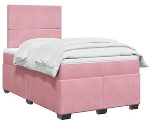 Box spring postel s matrací růžová 120 x 200 cm samet 3293181