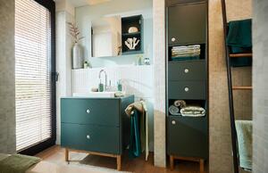Tmavě zelená lakovaná koupelnová zrcadlová skříňka Tom Tailor Color Bath 58 x 80 cm