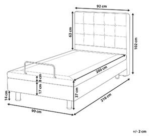 Čalouněná postel šedá elektricky polohovací 90x200 cm DUKE