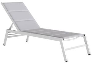 Outsunny lehké hliníkové lehátko — 6polohové opěradlo, textilén 560 g/m² s integrovaným polstrováním, odolné proti korozi, 64 x 181 x 90 cm | Aosom