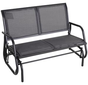 Outsunny Zahradní Houpací Lavice pro 2 Osoby s Houpacím Mechanismem, Vyrobená z Kovové Konstrukce, Nosnost až 200 kg, Zahradní Nábytek pro Zahradu, Te