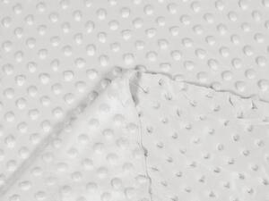 Dětská látka Minky 3D puntíky MKP-041 Světle šedá - šířka 150 cm
