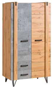 Dolmar Šatní skříň Lofter 1 dub wotan/beton