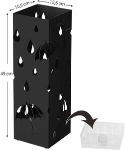 SONGMICS Stojan na deštníky - černá - 15,5x15,5x49 cm