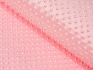 Dětská látka Minky 3D puntíky MKP-037 Korálově růžová - šířka 150 cm