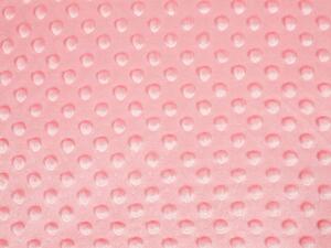 Dětská látka Minky 3D puntíky MKP-037 Korálově růžová - šířka 150 cm