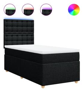 Box spring postel s matrací černá 90x190 cm textil 3293451