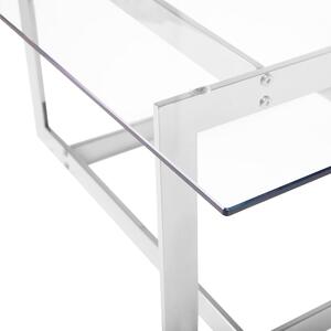 Konferenční stolek stříbrný se skleněnou deskou CRYSTAL