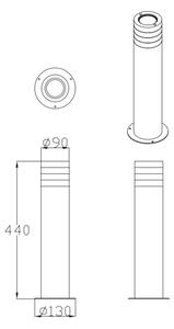 Venkovní lampa RINO 1xE27/12W/230V IP54 44 cm černá