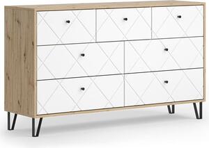 Kredenc Vicco Nizza Řemeslný dub 140.2 x 82.6 cm se 7 zásuvkami, Model 57500