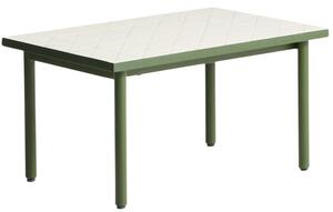 Kave Home Bílo-zelený zahradní stolek Maurina 81 x 51 cm