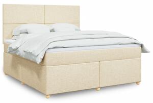 Box spring postel s matrací krémová 180x200 cm textil 3293657