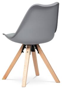 Jídelní židle, šedá plastová skořepina CT-761 GREY