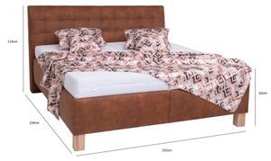 Čalouněná postel s úložným prostorem bez matrace VIOLET 180x200 cm koňak. hnědá