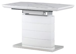 Jídelní stůl 120+40x70 cm, keramická deska bílý matný lak HT-424M WT