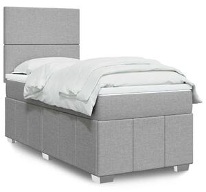 Box spring postel s matrací světle šedá 80 x 200 cm textil 3293788