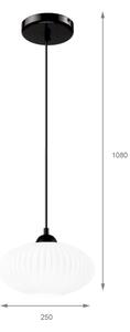 Lustr na lanku HARMA 1xE27/15W/230V pr. 25 cm bílá/černá