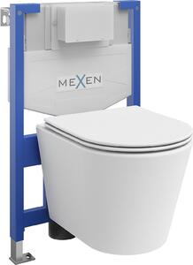 Mexen Fenix XS-F, podomítkový modul a závěsné WC Rico se sedátkem s pomalým dopadem, bílá matná, 68030724001