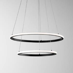 Luce Ambiente Design Závěsné LED světlo Axis, Ø 60/40 cm, černé, kov, RGB, Černá, Obývací pokoj / jídelna, kov, Moderní