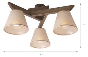Brilagi - LED Přisazený lustr ANTHONY 3xE14/40W/230V dub ořech/béžová
