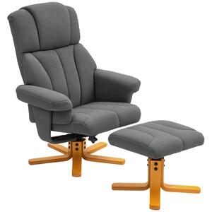 HOMCOM Relaxační Křeslo s Funkcí Polohování, Křeslo s Podnožkou, TV Křeslo s nosností až 150 kg, pro Obývací Pokoj, Ložnici, 79 x 80 x 104 cm, Tmavě š
